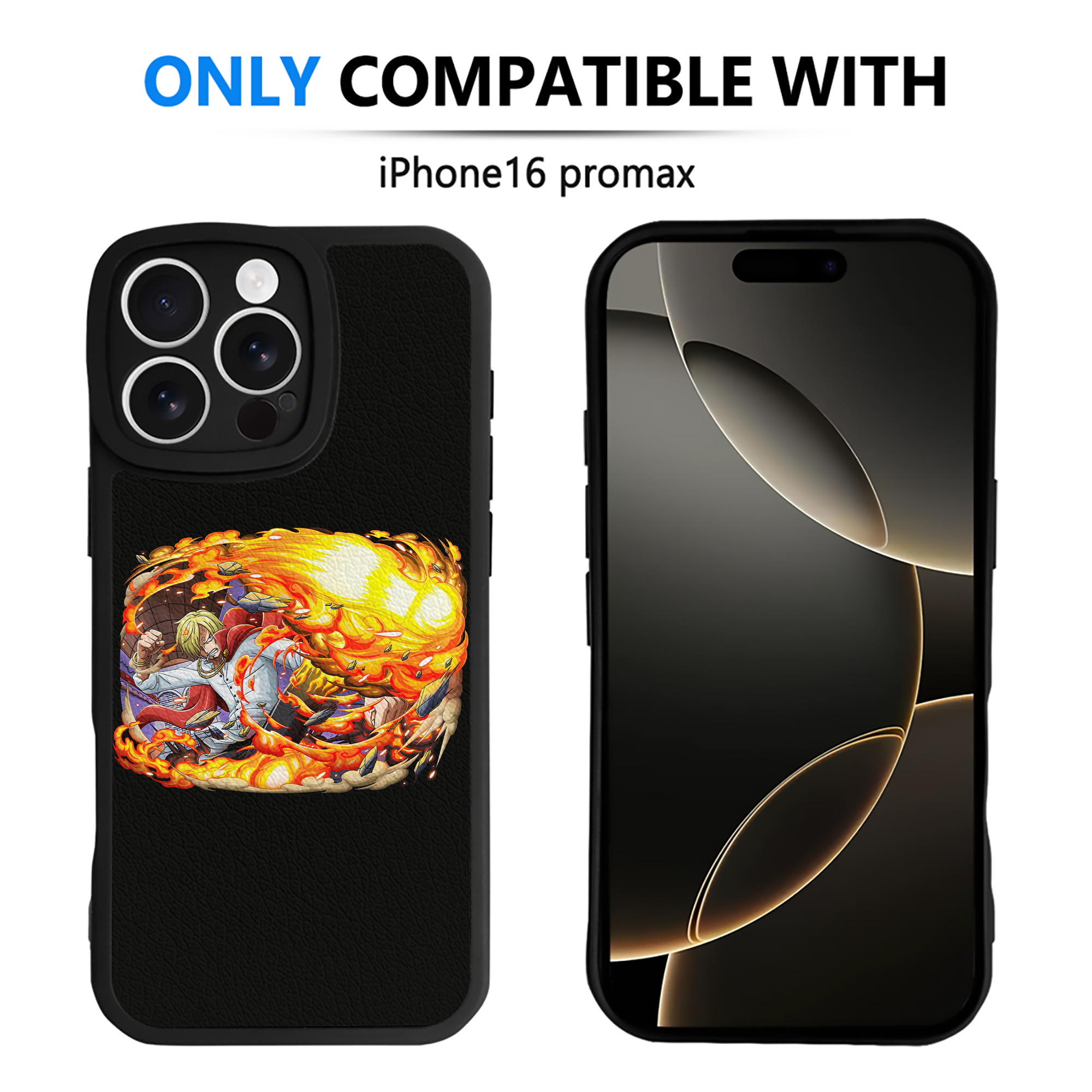 （画像用） ワンピース サンジ ONE PIECE Sanji 【iPhone 16シリーズ対応】シリコンスマホケース（レザー調） 材質：シリコン